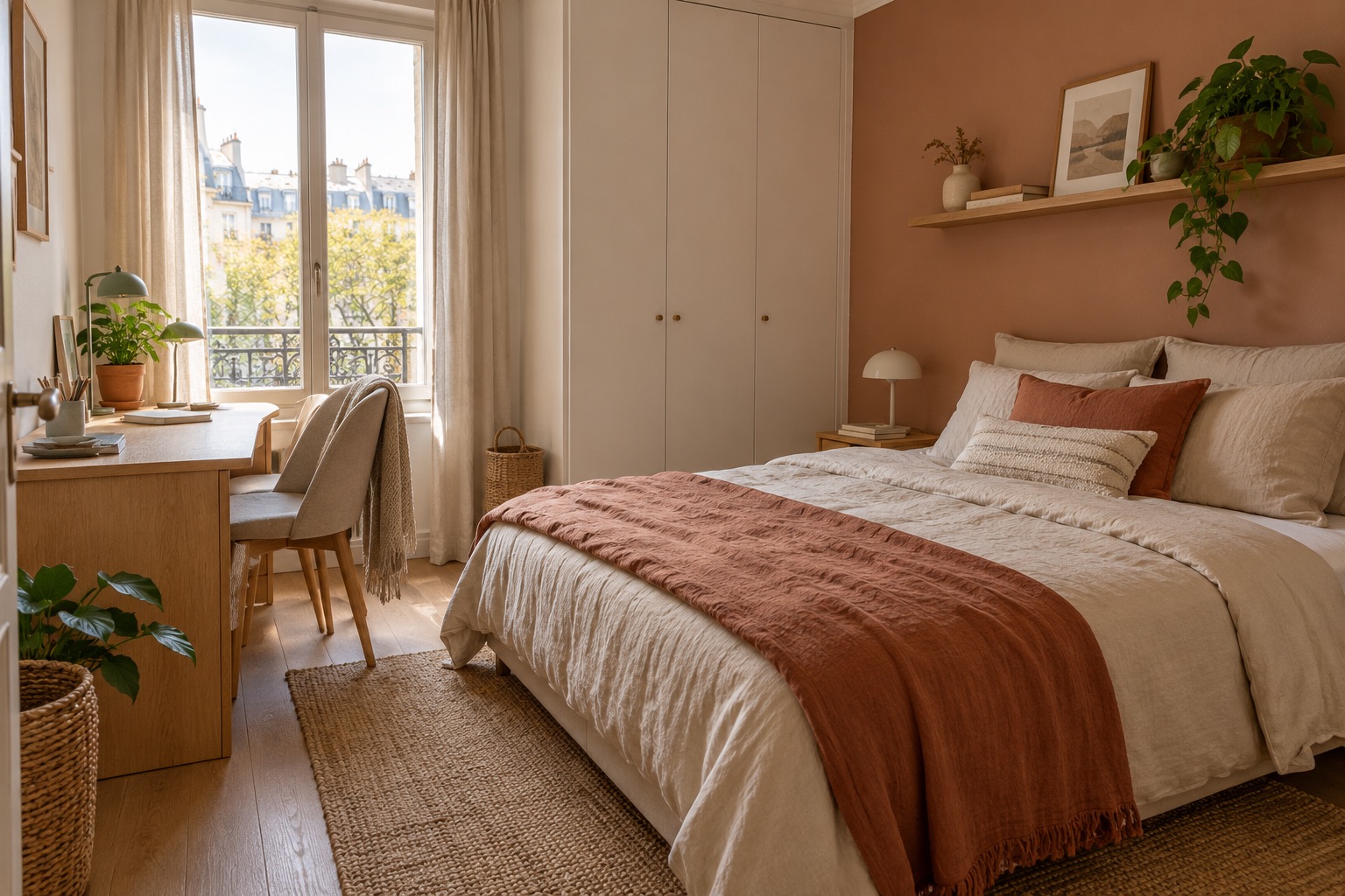 Chambre meublée et lumineuse